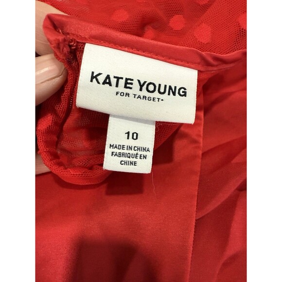 Kate Young Red Sleeveless Dress Size 10 - Picture 6 of 10